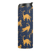 Hübsche Katzen, Sterne, Weltraummuster. Thermosbecher (Nach links gedreht)