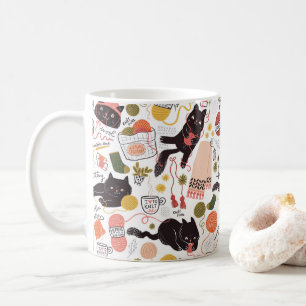 Hübsche Katzen und Garne Kaffeetasse