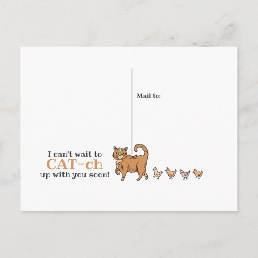 Hübsche Katzen und Hühner, die nur in der Postkart Postkarte (Rückseite)