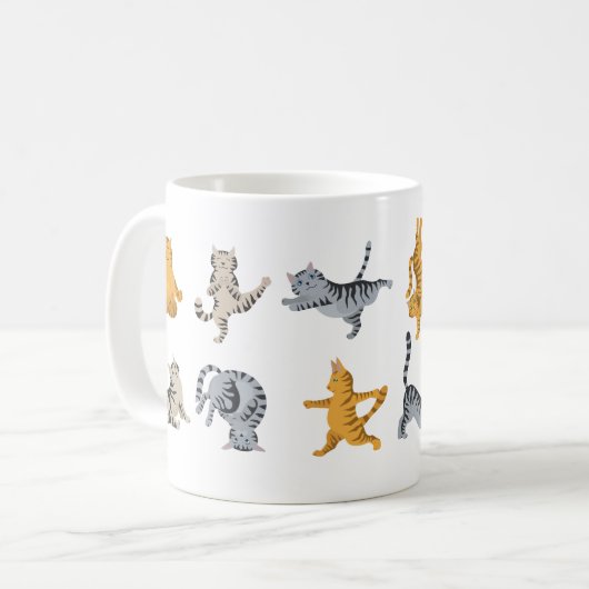 Hübsche Katzen Yoga-Pose Kaffeetasse (Vorderseite Links)
