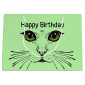 Hübsche Katzengesicht mit grünen Augen lange Whisk Große Geschenktüte (Vorderseite)