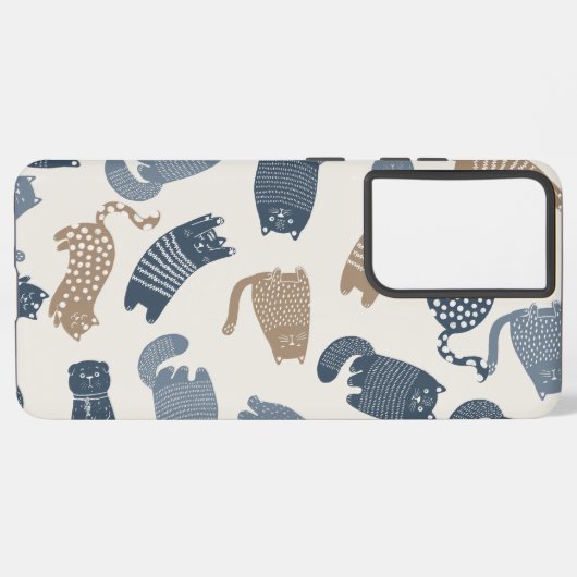 Hübsche Katzenmuster Samsung Galaxy Hülle (Linke Seite)