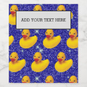 Hübsche Kautschukenten Gelbe Entenbäuerin Weinetikett (Einzelnes Label)