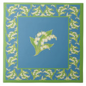 Hübsche Keramik-Fliese: Maiglöckchen, blau Fliese (Vorderseite)