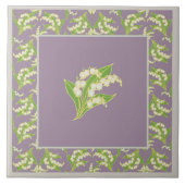 Hübsche Keramik-Fliese: Maiglöckchen, malvenfarben Fliese (Vorderseite)