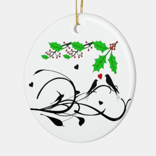 HÜBSCHE KERAMIK "LIEBE VÖGEL" ORNAMENT (Links)