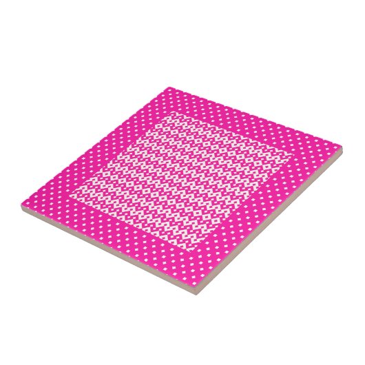 Hübsche Keramik Tile, Candy Pink Geometric Fliese (Seite)