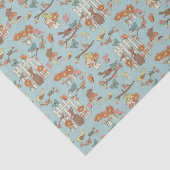 Hübsche Kernvögel und Tiere leicht blau Seidenpapier (Ausschnitt)