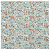 Hübsche Kernvögel und Tiere leicht blau Stoff (Muster)