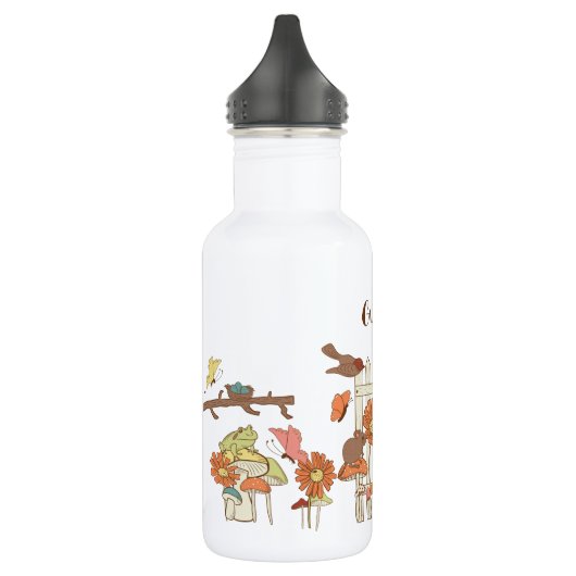 Hübsche Kernvögel und Tiere Personalisiert Edelstahlflasche (Links)