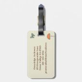 Hübsche Kernvögel und Tiere Personalisiert Gepäckanhänger (Rückseite vertikal)