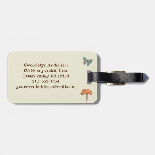 Hübsche Kernvögel und Tiere Personalisiert Gepäckanhänger (Rückseite horizontal)