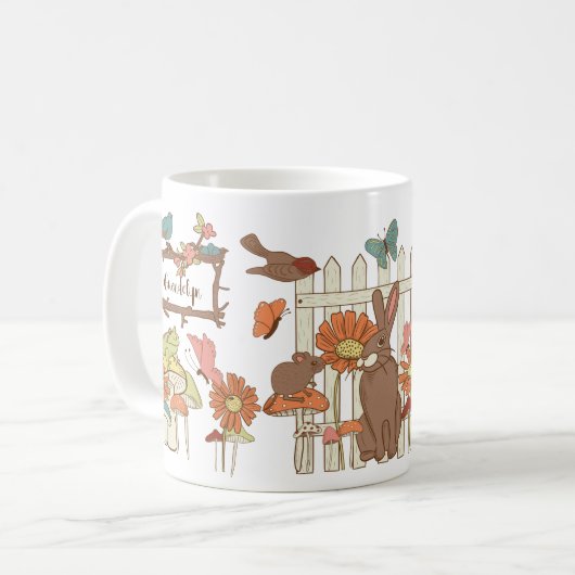 Hübsche Kernvögel und Tiere Personalisiert Kaffeetasse (Vorderseite Links)