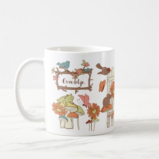 Hübsche Kernvögel und Tiere Personalisiert Kaffeetasse (Links)