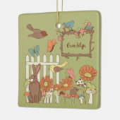 Hübsche Kernvögel und Tiere Personalisiert Keramikornament (Links)