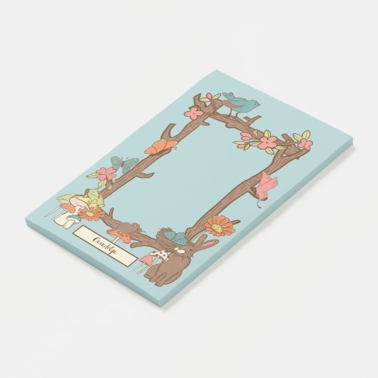 Hübsche Kernvögel und Tiere Personalisiert Post-it Klebezettel (angewinkelt)