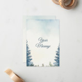 Hübsche Kiefernbäume - Ihr Urlaub Mitteilungskarte (Vorderseite/Rückseite Beispiel)