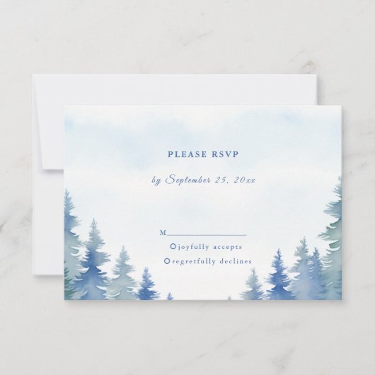 Hübsche Kiefernwälder Hochzeit Rsvp Reaktion (Vorderseite)