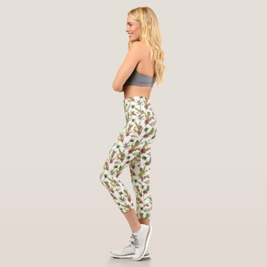 Hübsche Kiefernzapfen und -kuppeln Botanisch Capri Leggings (Links)