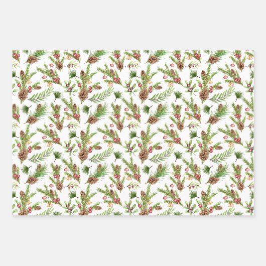 Hübsche Kiefernzapfen und -kuppeln Botanisch Geschenkpapier Set (Vorderseite 2)