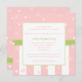 Hübsche Kinderdusche in Pink Little Hearts Einladung (Vorne/Hinten)