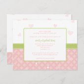 Hübsche Kinderdusche in Pink Little Hearts Einladung (Vorne/Hinten)