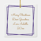 Hübsche Kirche an einem Winterweihnachtsfest Keramikornament (Rückseite)