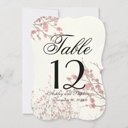 Hübsche Kirschblossom Bäume auf elegantem Weiß Einladung (Vorderseite)