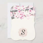 Hübsche Kirschblossom Bäume auf elegantem Weiß Einladung (Rückseite)