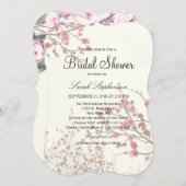 Hübsche Kirschblossom Bäume auf elegantem Weiß Einladung (Vorne/Hinten)