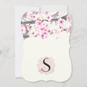 Hübsche Kirschblossom Bäume auf elegantem Weiß Einladung (Rückseite)