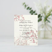 Hübsche Kirschblossom Bäume auf elegantem Weiß Einladung (Stehend Vorderseite)