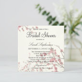 Hübsche Kirschblossom Bäume auf elegantem Weiß Einladung (Stehend Vorderseite)