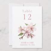 Hübsche Kirschblüte Blume Tischnummer (Rückseite)