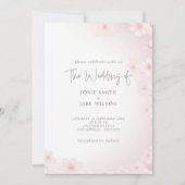 Hübsche Kirschblüte Grenzhochzeit Einladung (Vorderseite)