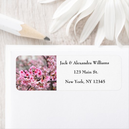 Hübsche Kirschblüte Rosa Rustikale Rücksendeadress (Insitu)