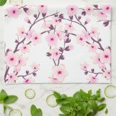 Hübsche Kirschblüten Natur Rosa Weiß Handtuch (Gefaltet)