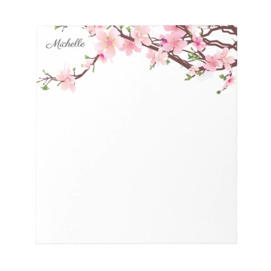 Hübsche Kirschblüten Notepad IHRER TEXT Notizblock (Vorderseite)