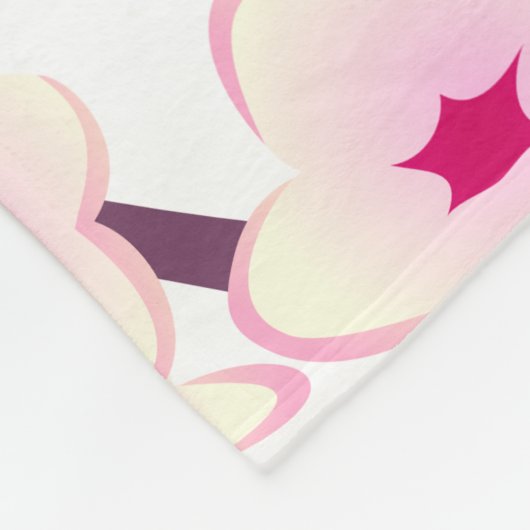 Hübsche Kirschblüten Rosa Weiß Fleecedecke (Ecke)