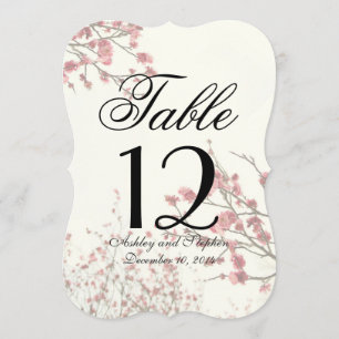 Hübsche Kirschblütenbäume auf elegantem Weiß Einladung