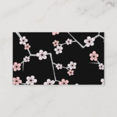 Hübsche Kirsche Blossums - schwarz und blaß - Rosa Visitenkarte (Rückseite)