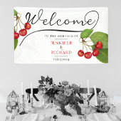 Hübsche Kirschen Willkommen Schwarz-weiße Stilschr Banner