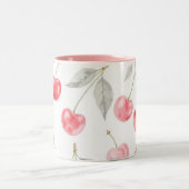 Hübsche Kirschfrucht Muster Zweifarbige Tasse (Mittel)