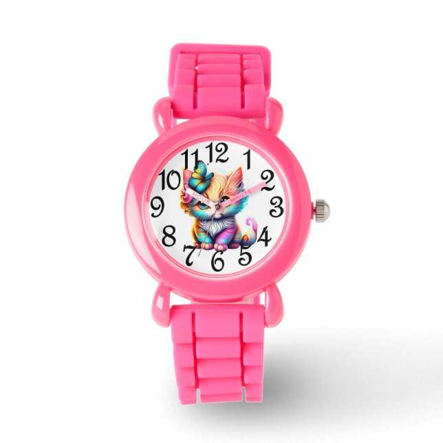 Hübsche Kitty  Armbanduhr (Vorderseite)