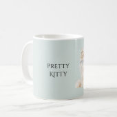 Hübsche Kitty Blaue Schleife Kaffeetasse (Vorderseite Links)