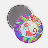Hübsche Kitty Crazy Cat Lady Geschenke Vibranful C Magnet (Vorderseite/Rückseite)