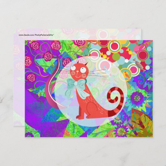 Hübsche Kitty Crazy Cat Lady Geschenke Vibranful C Postkarte (Vorne/Hinten)