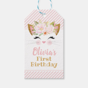 HÜBSCHE KITTY Girl's Cat Birthday Gefallen Geschenkanhänger
