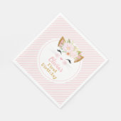 HÜBSCHE KITTY Pink & Gold Girl Geburtstag Serviette (Ecke)