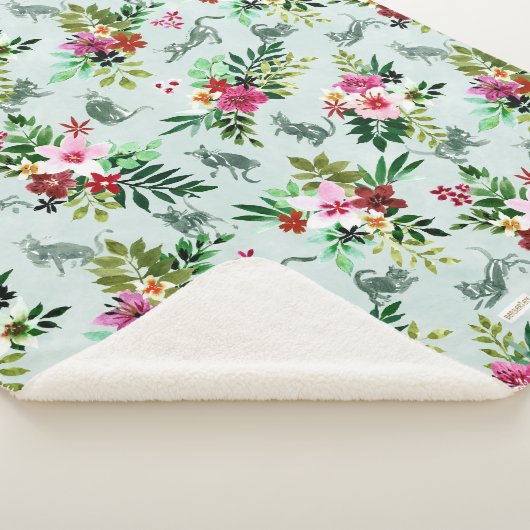HÜBSCHE KITTY Tropical Floral Cat Sherpadecke (3/4)
